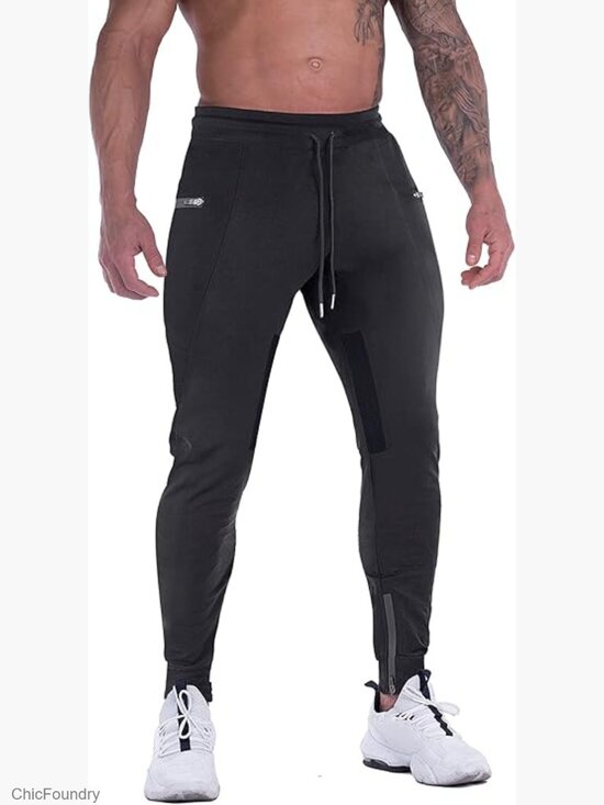 Other - Mens Joggers Slim Fit Sweatpants with Zipper Pockets Workout Thigh Mesh